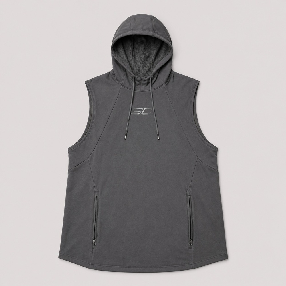 Under Armour Stephen Curry Mens Large Sleeveless Hoodie HeatGear Black SC 30
